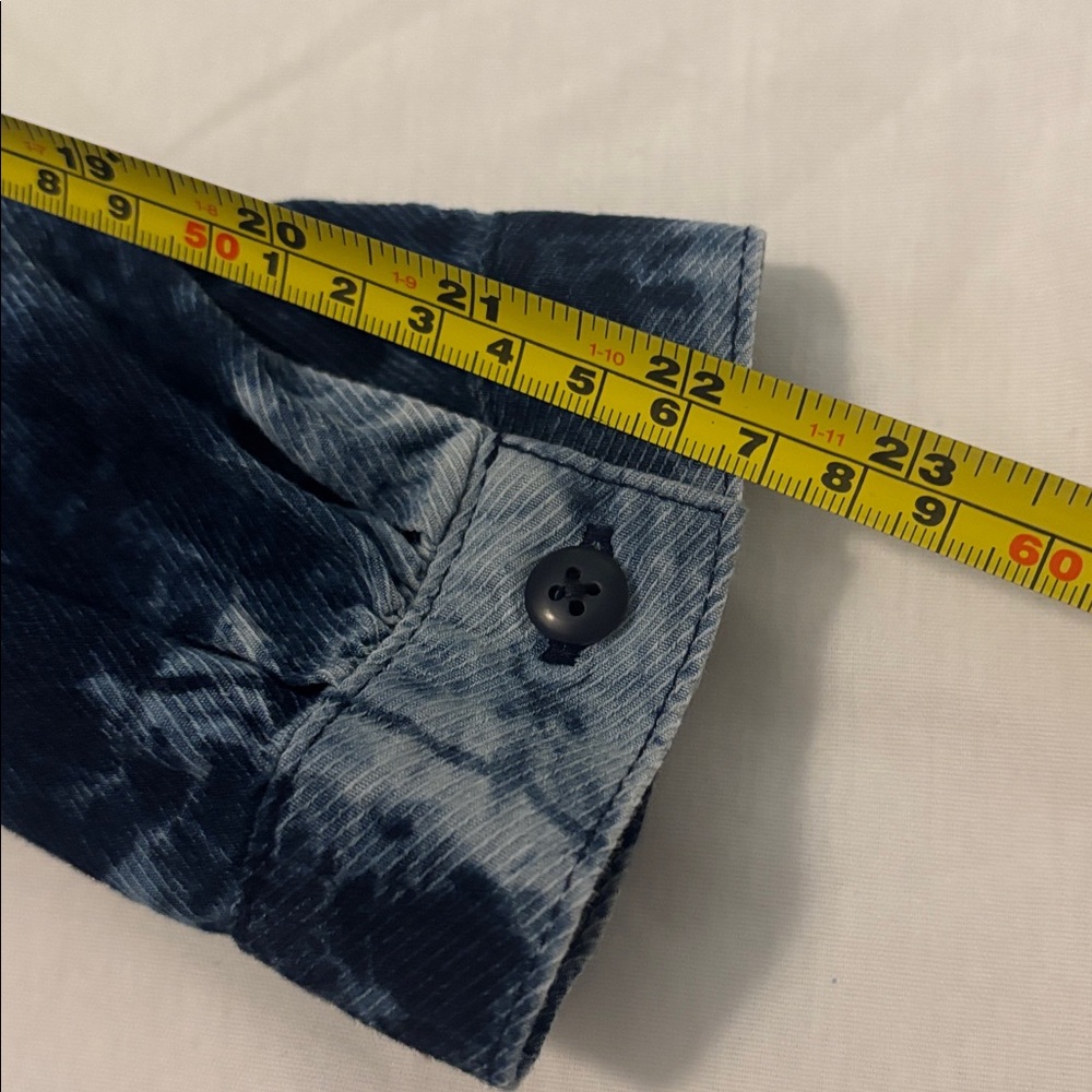 PureJill blue tie dye 100% organic cotton tunic top SZ L oversized casual boho - Picture 9 of 12